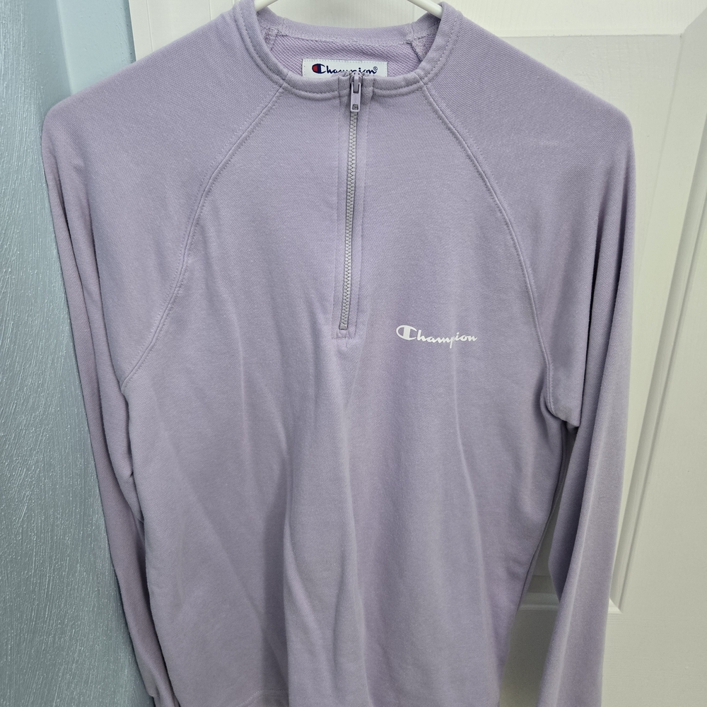 Women's Champion Light Purple 1/4 Zip Pullover Lightweight Sweatshirt, M